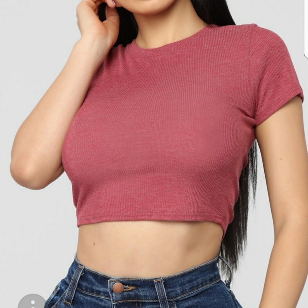 ❤Host Pick❤Burgundy crop top - Picture 1 of 3